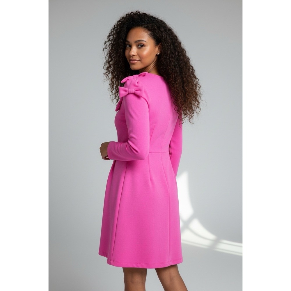 Tuckernuck Bow Dress Womens M Hot Pink Cameron Eubanks Wimberly NWT - Picture 2 of 12